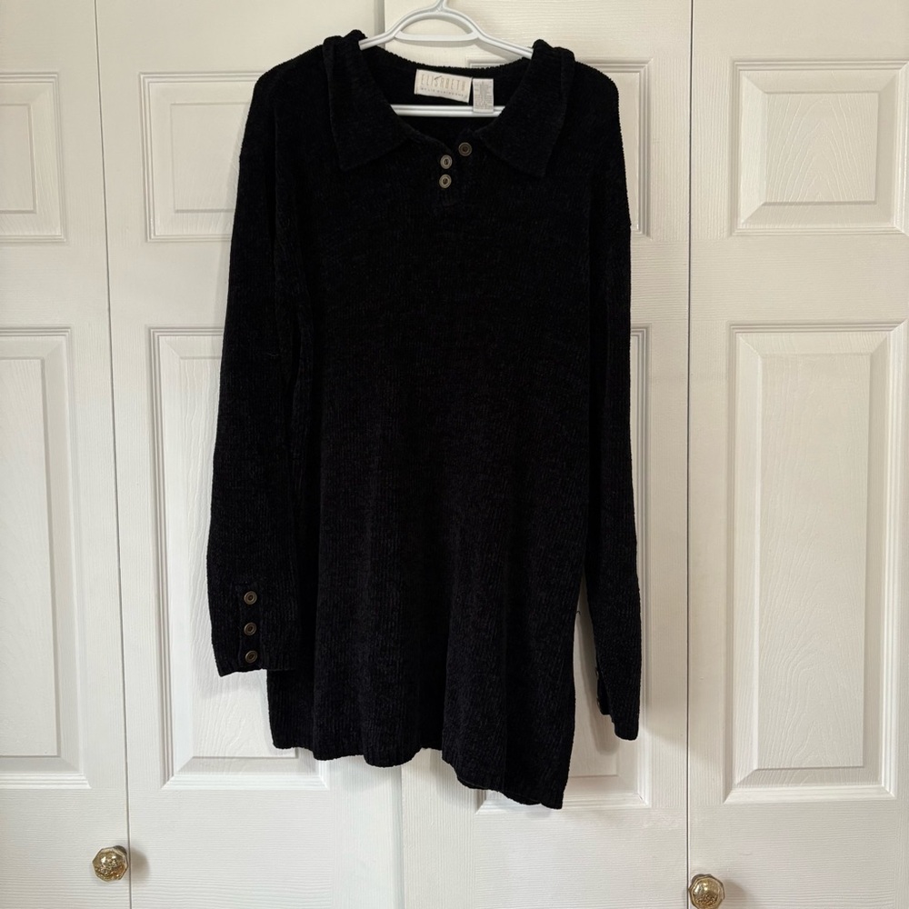 Used Liz Claiborne Black Oversized Sweater Dress Size 2